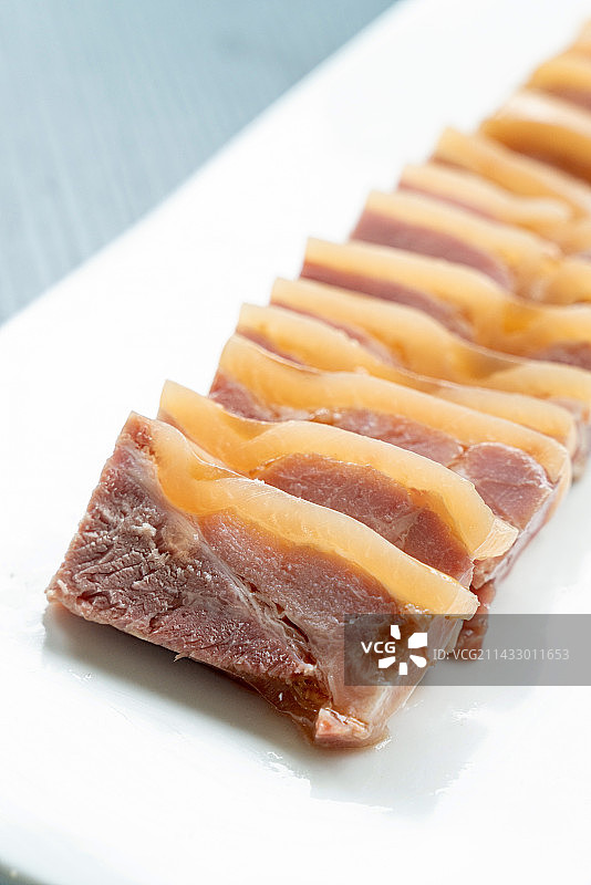 肴肉的切片特写图片素材
