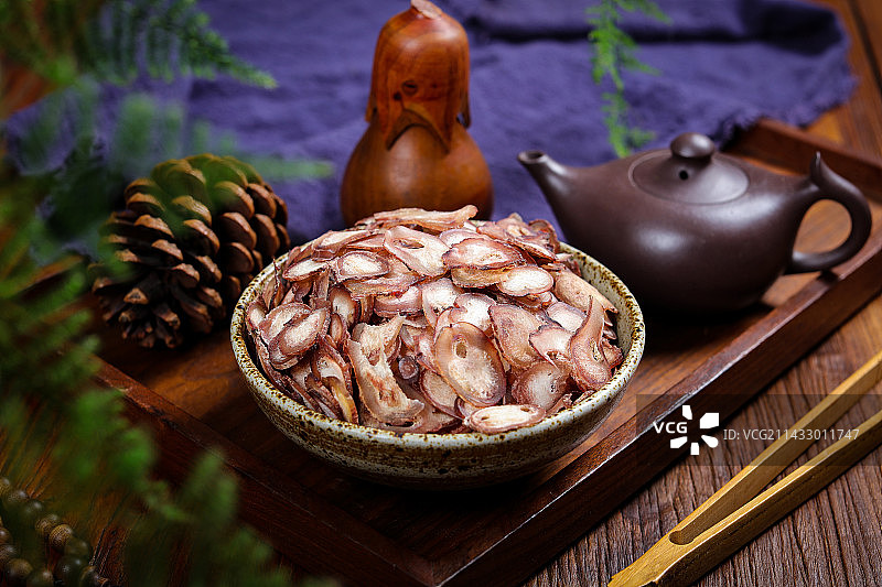 保健养生中药材鹿鞭片图片素材