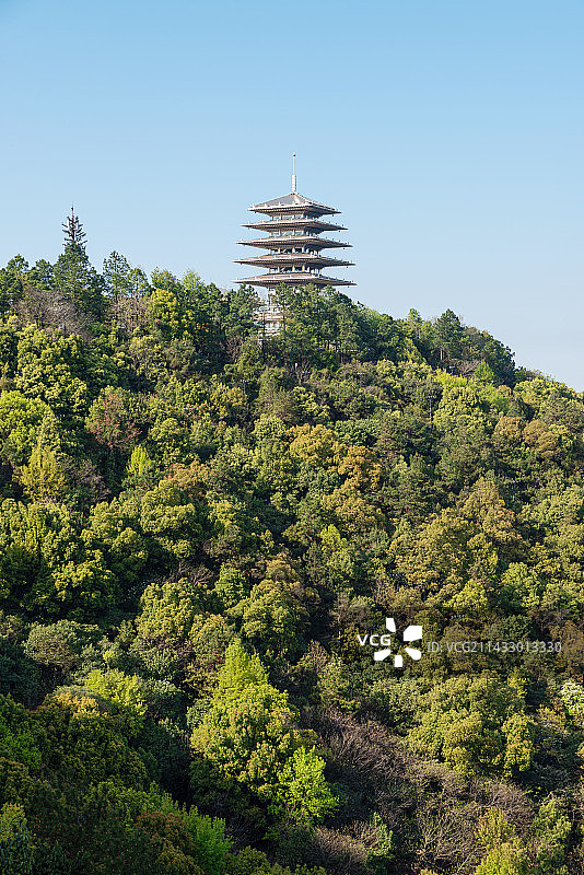 中国浙江杭州临平山东来阁风光图片素材