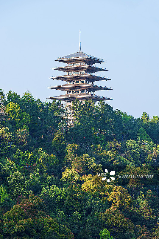 中国浙江杭州临平山东来阁风光图片素材