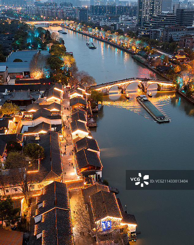 京杭大运河杭州拱宸桥段图片素材