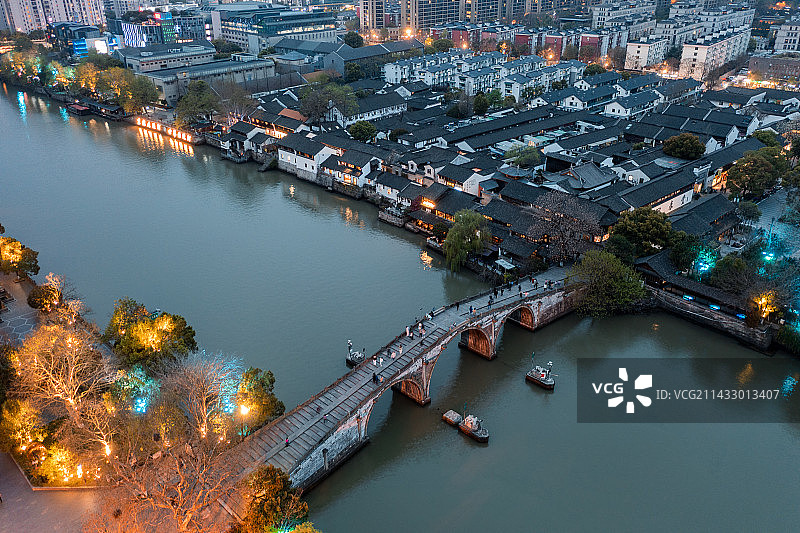 京杭大运河杭州拱宸桥段图片素材