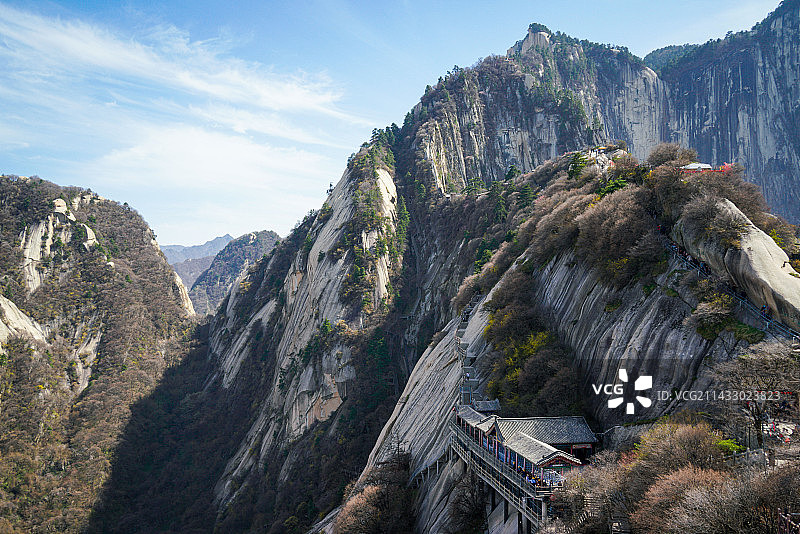 华山北峰眺望图片素材