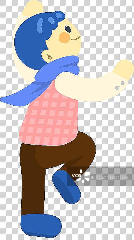 Girl with Blue Hair Climbing图片素材
