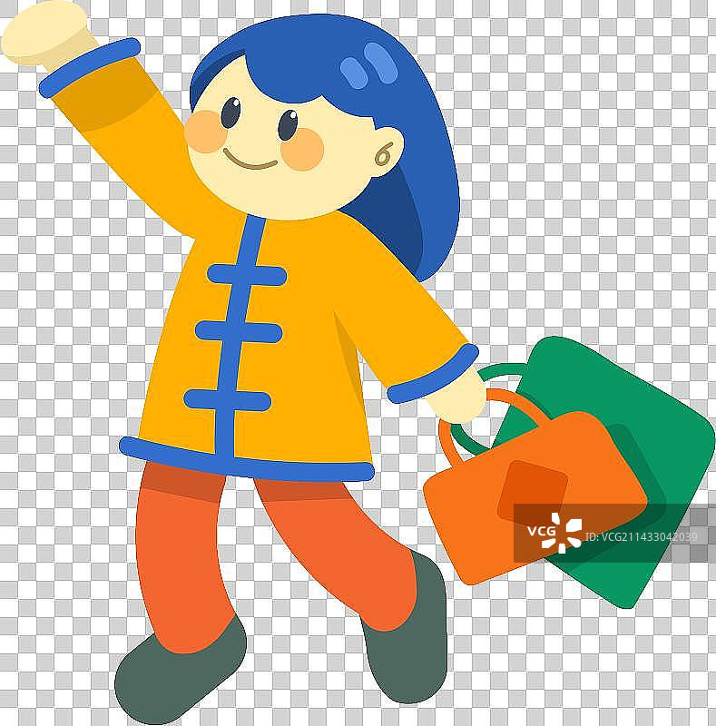 Happy Girl with Shopping Bags图片素材