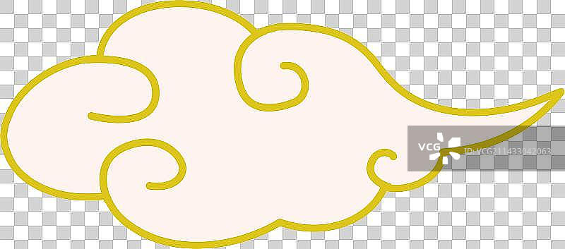 Oriental Style Cloud with Yellow Outline图片素材