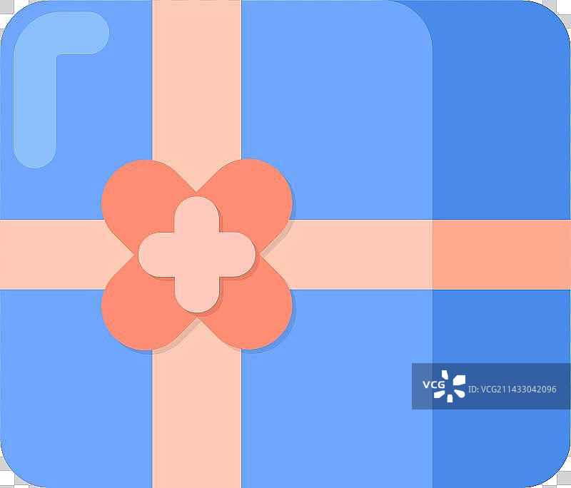 Blue Gift Box Wrapped with Pink Ribbon图片素材