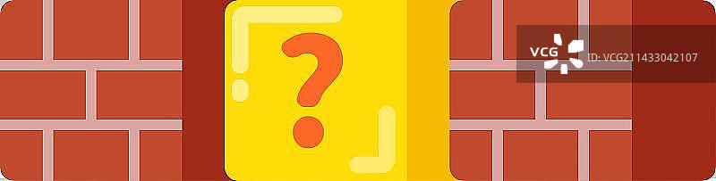 Retro Video Game Brick and Question Block Platform图片素材