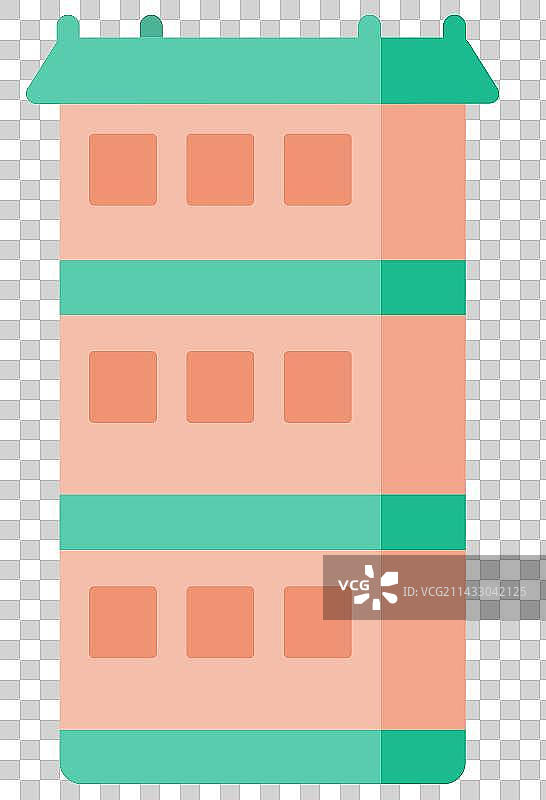 Traditional Building with Oriental Style Roof Top图片素材