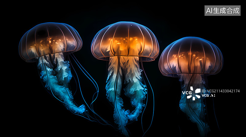 【AI数字艺术】水母高清壁纸图片素材