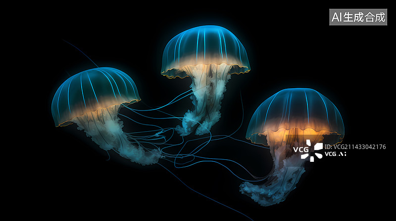 【AI数字艺术】水母高清壁纸图片素材