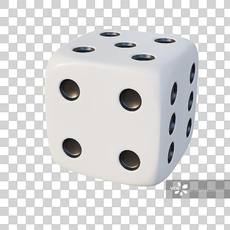 3D Dice with Four Dots Side Facing Front图片素材