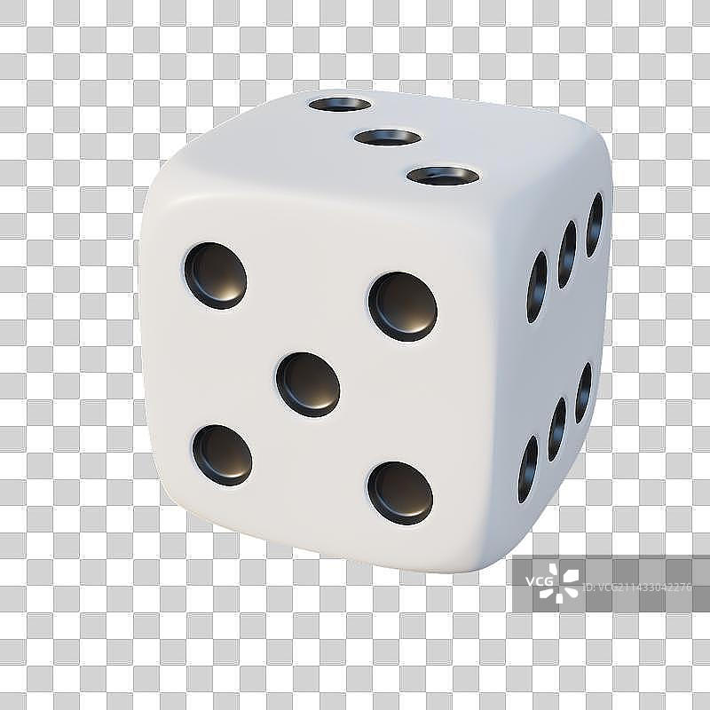 3D Dice with Five Dots Side Facing Front图片素材