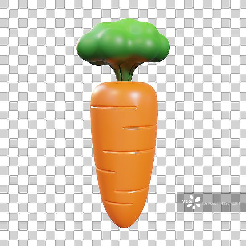 3D Cartoon Fresh Carrot图片素材