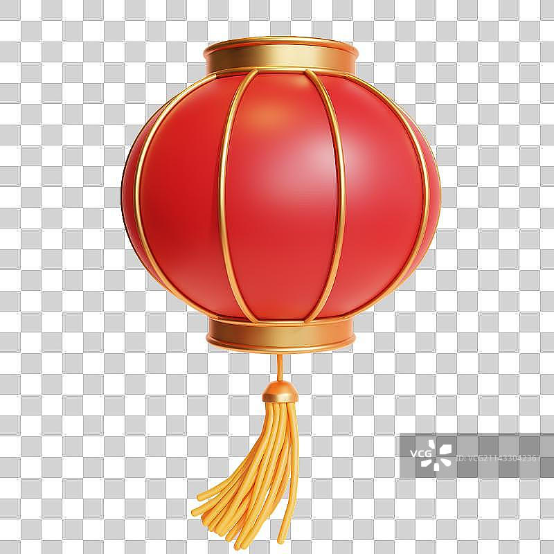3D Red Traditional Lantern图片素材