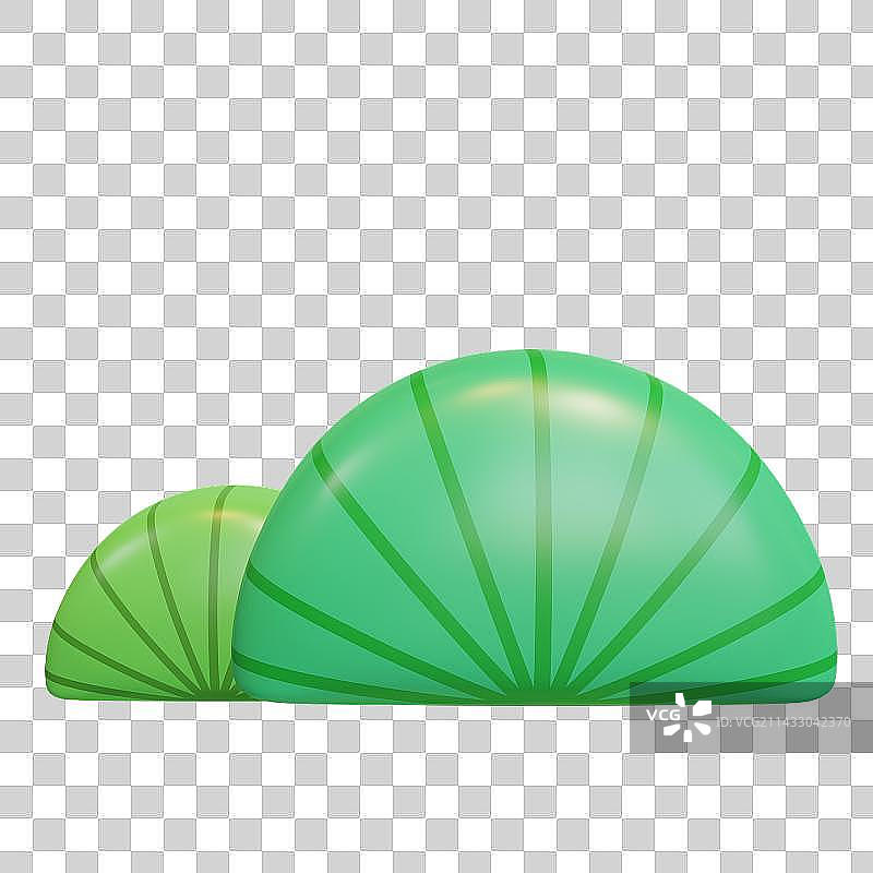 3D Cartoon Green Bushes图片素材