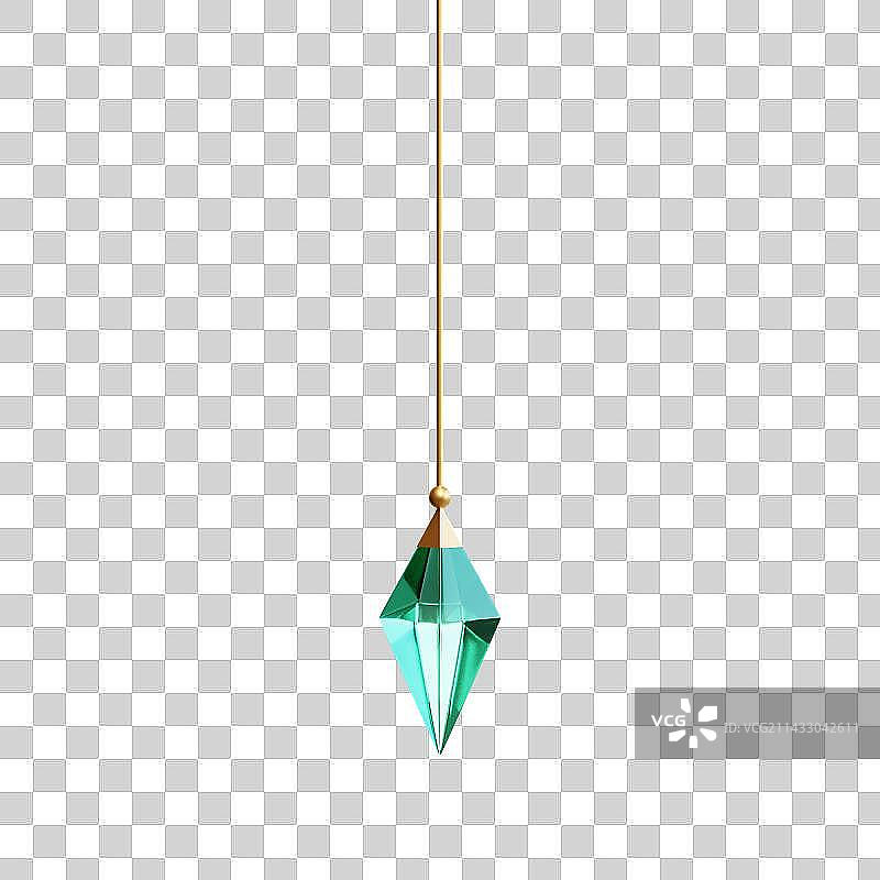 3D Realistic Emerald Hanging Ornament Crystal图片素材