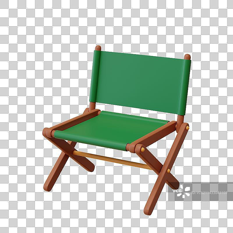 3D Wooden Folding Camping Chair图片素材