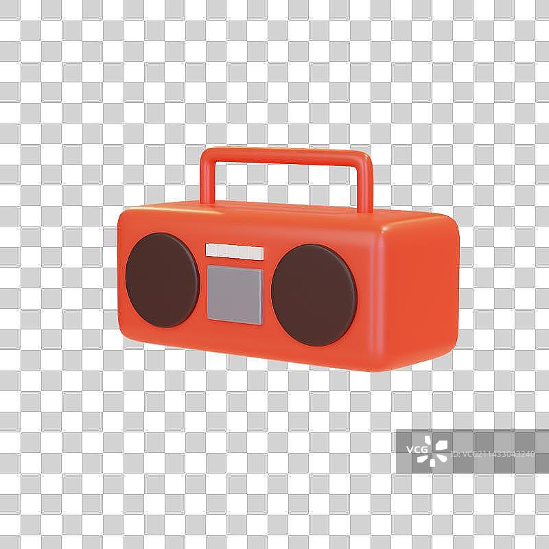 3D Red Radio Stereo图片素材