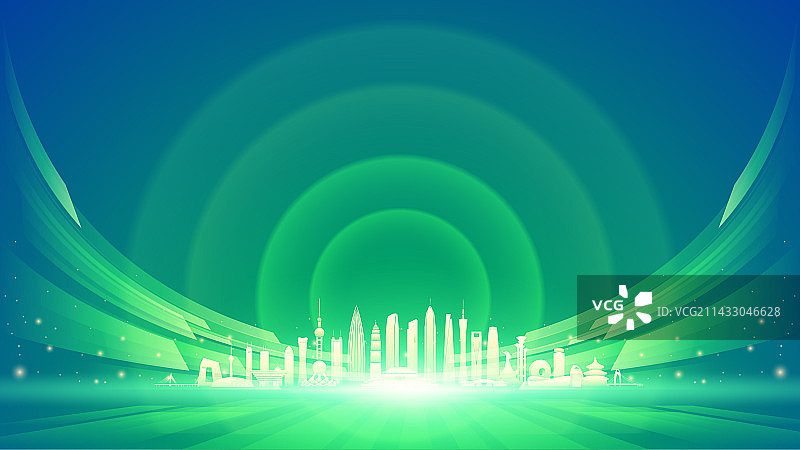 绿色环保城市插画图片素材