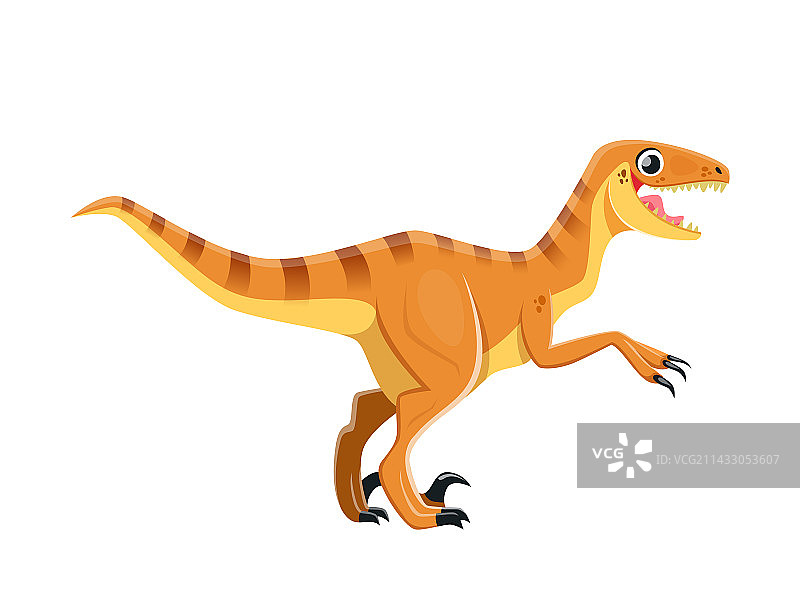 孤立的迅猛龙卡通形象图片素材