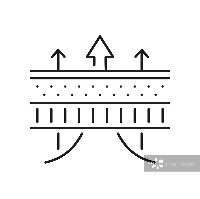 透气面料纺织床垫轮廓图标图片素材