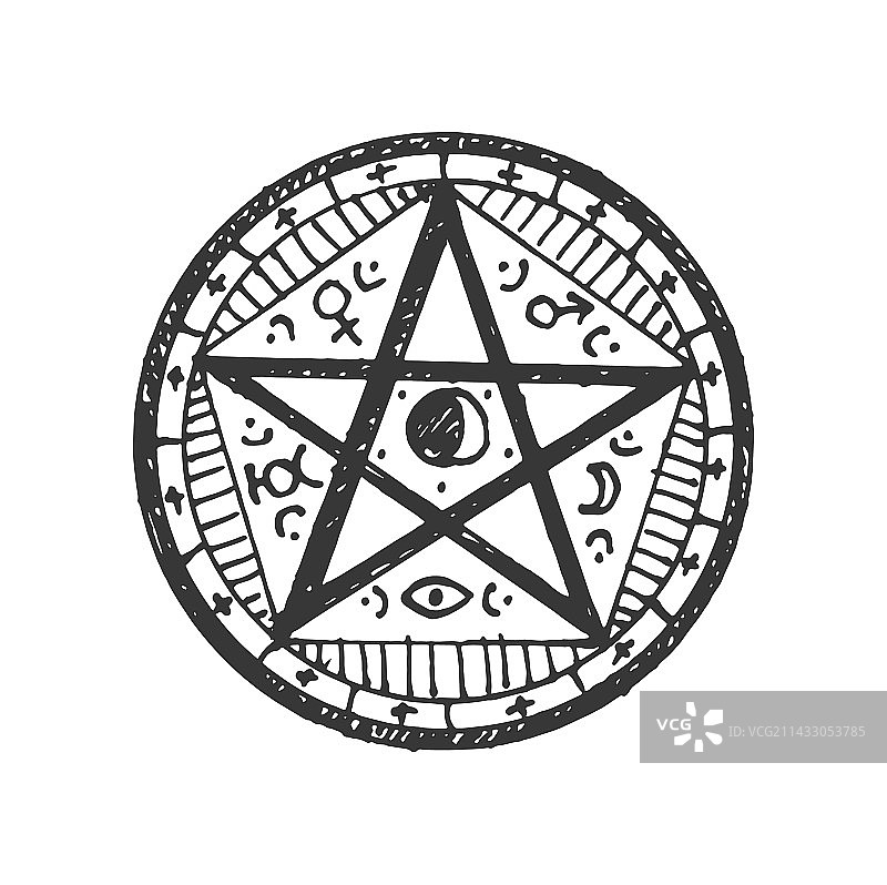 太阳共济会符号魔法星神秘圆币图片素材