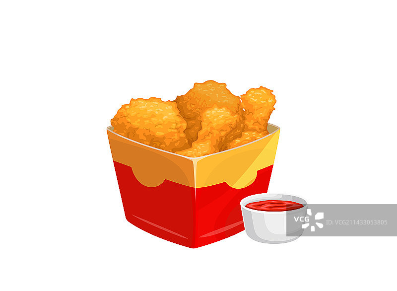 卡通炸鸡腿和香脆鸡块图片素材