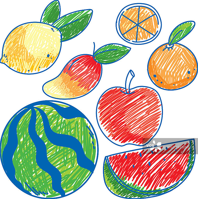 水果涂鸦风格合集图片素材