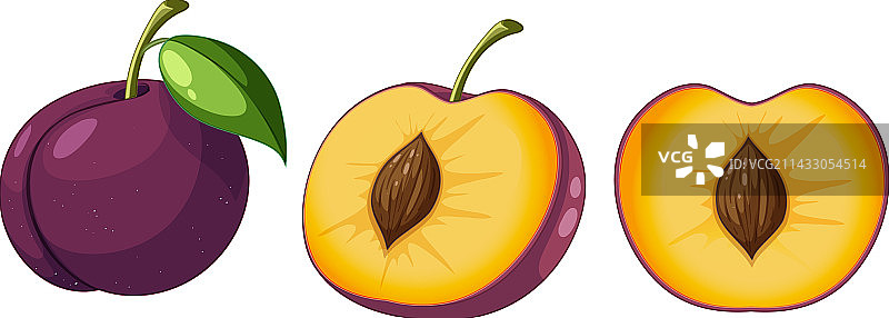 卡通李子水果合集图片素材