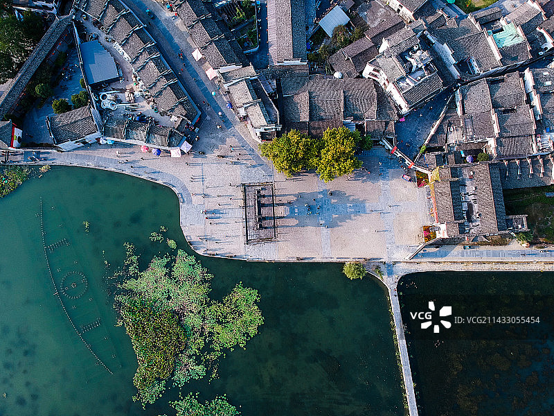 黄山西递宏村古村落航拍图片素材