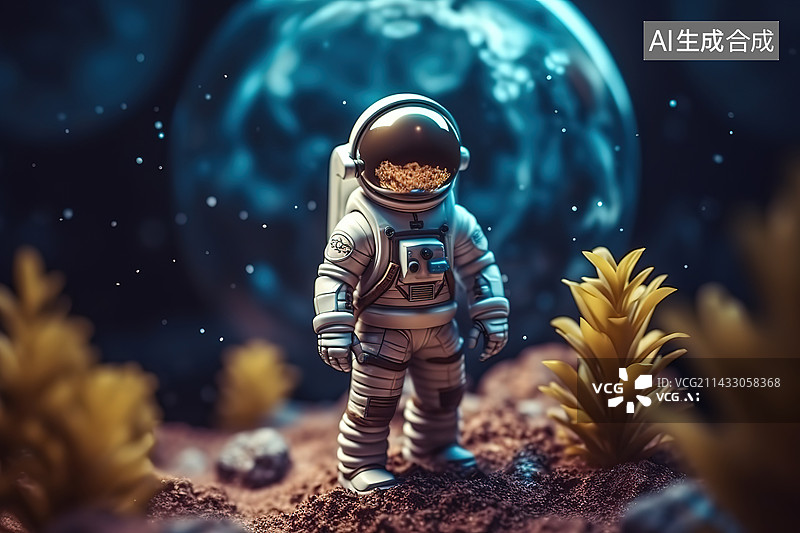 【AI数字艺术】宇航员探索火星图片素材