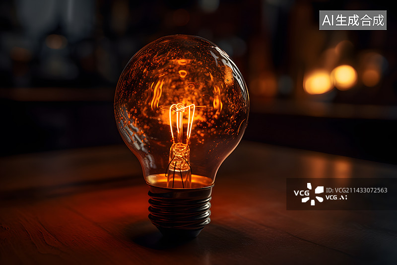 【AI数字艺术】一个灯泡，创造力与灵感背景素材图片素材