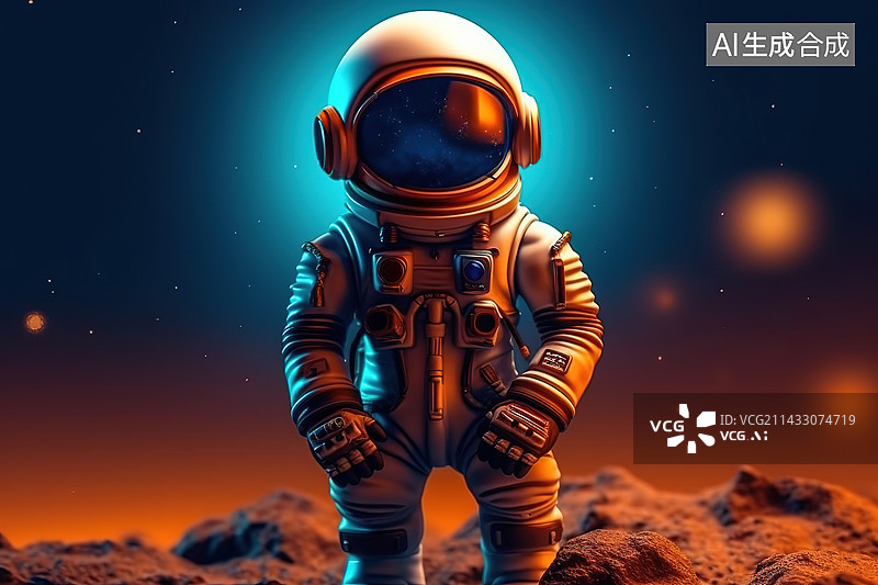 【AI数字艺术】宇航员探索太空图片素材