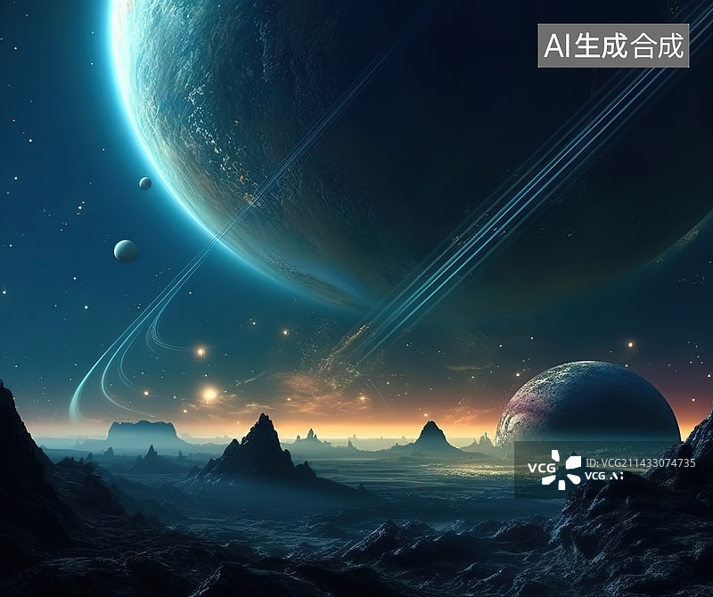 【AI数字艺术】宇航员探索太空图片素材