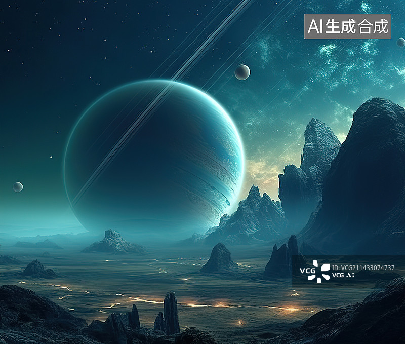【AI数字艺术】宇航员探索太空图片素材