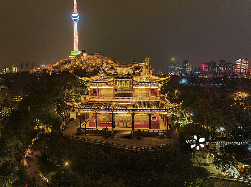 晴川阁夜景图片素材