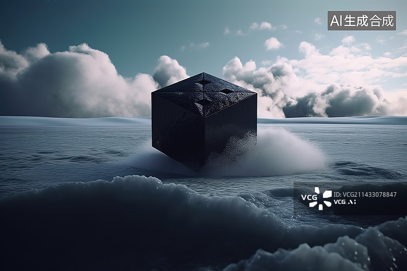 【AI数字艺术】未来科技算力魔方图片素材