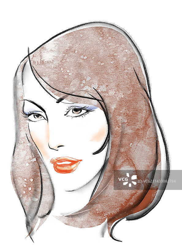 美女，水彩，时尚，水墨图片素材