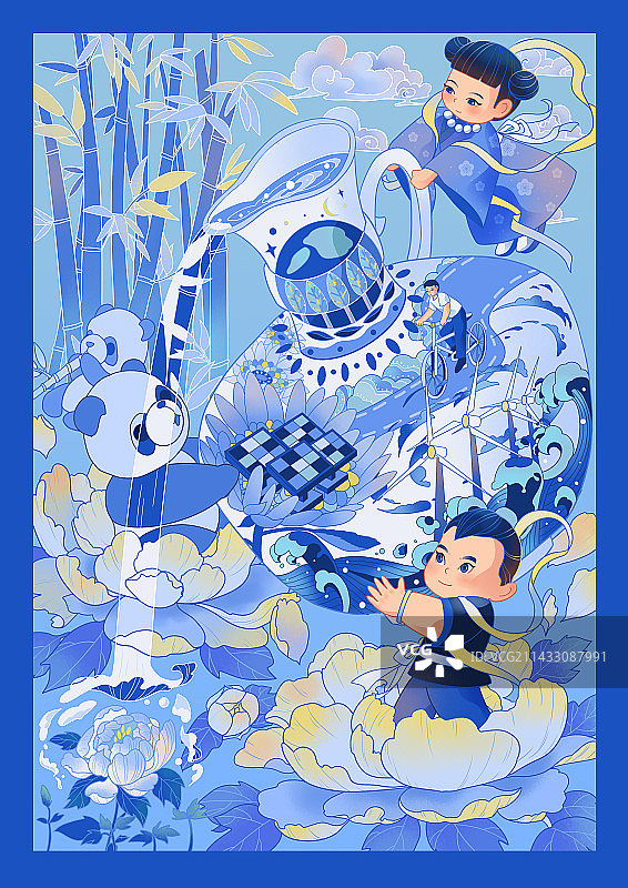 低碳环保浇灌美丽花园图片素材