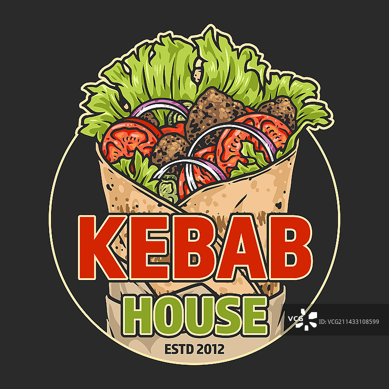 复古彩色烤肉店标签图片素材