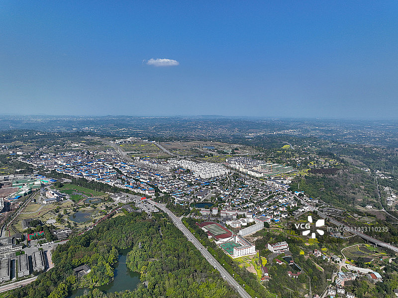 四川省广安市邓小平故里旅游区航拍图片素材