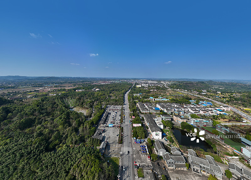 四川省广安市邓小平故里旅游区航拍图片素材