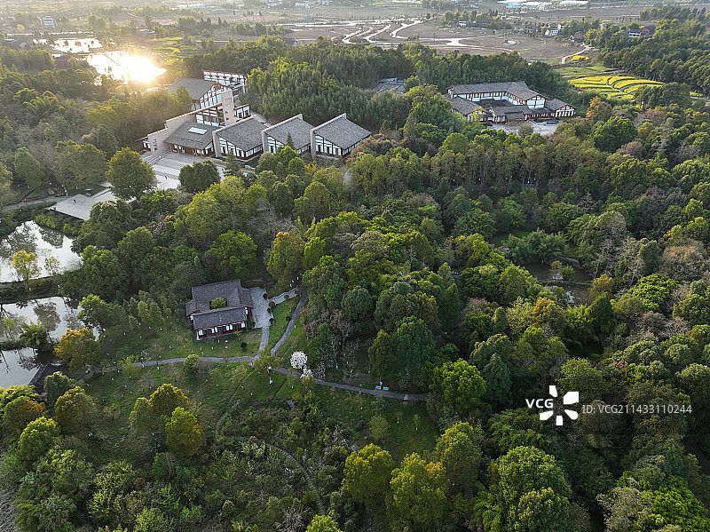 四川省广安市邓小平故里旅游区航拍图片素材