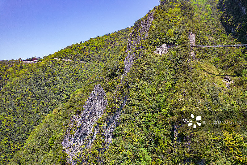 重庆市涪陵区武陵山大裂谷铜墙铁壁航拍图片素材