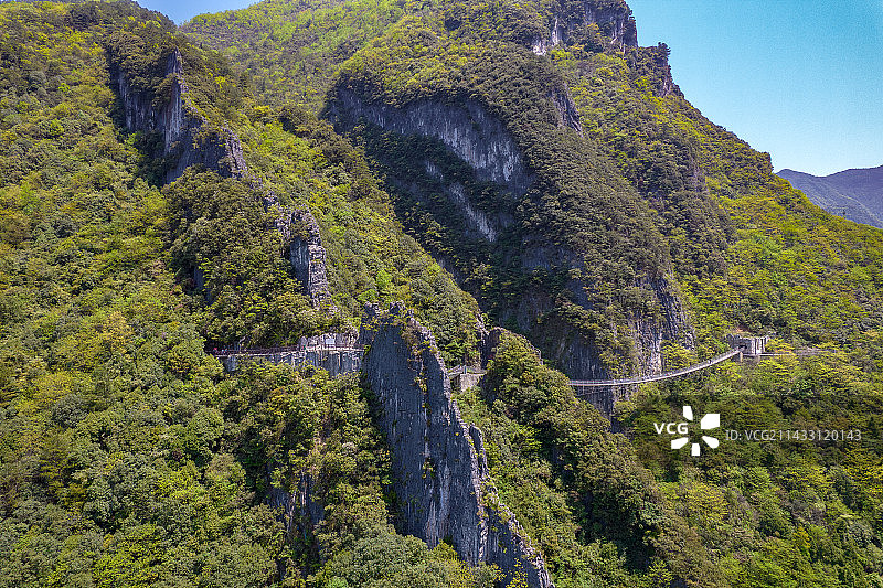 重庆市涪陵区武陵山大裂谷铜墙铁壁航拍图片素材