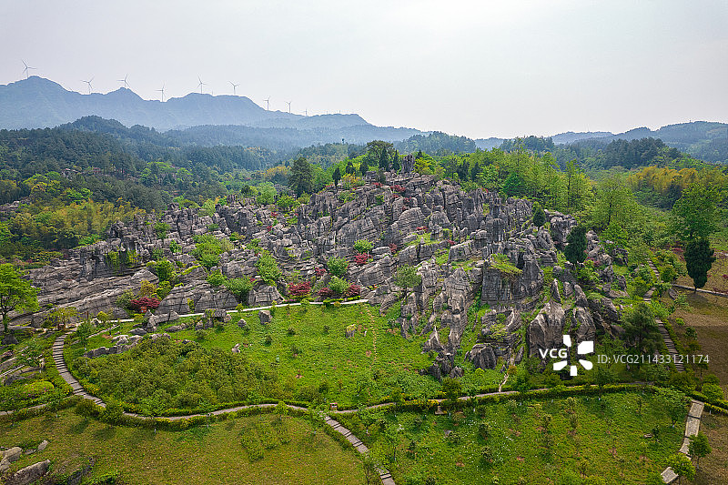 重庆市万盛区万盛石林景区航拍图片素材