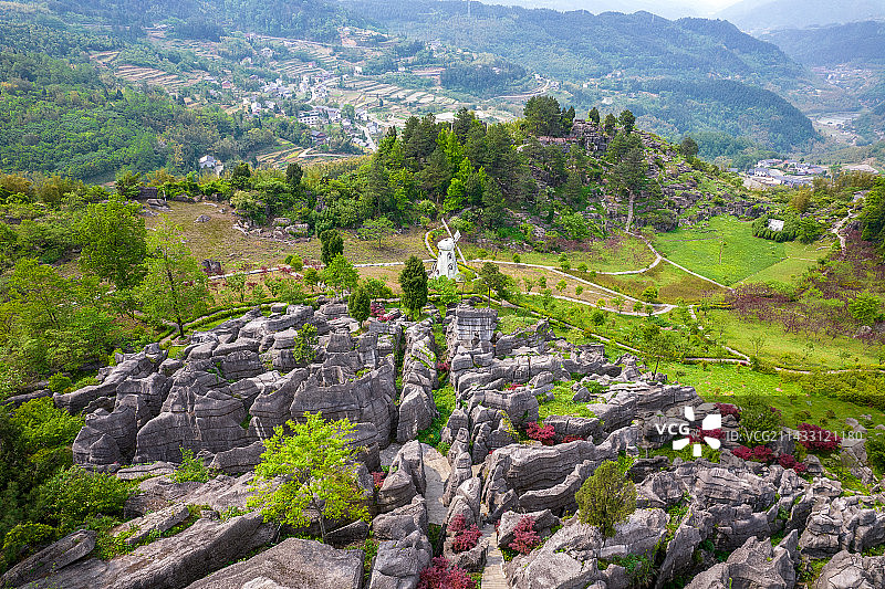 重庆市万盛区万盛石林景区航拍图片素材