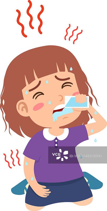中暑的女孩图片素材