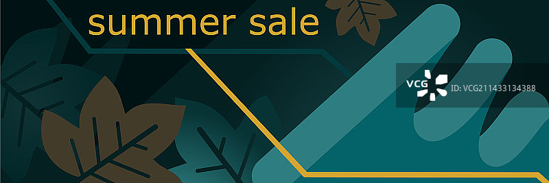 夏季促销树叶banner模板图片素材